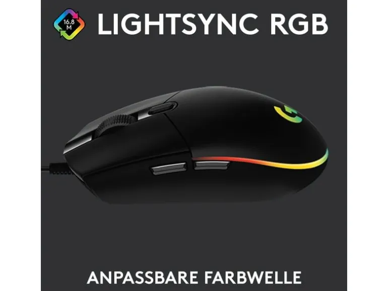 Logitech Gaming-Maus G203 Lightsync Schwarz