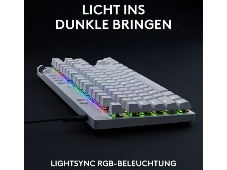 Logitech Gaming-Tastatur Pro X TKL Rapid Weiss