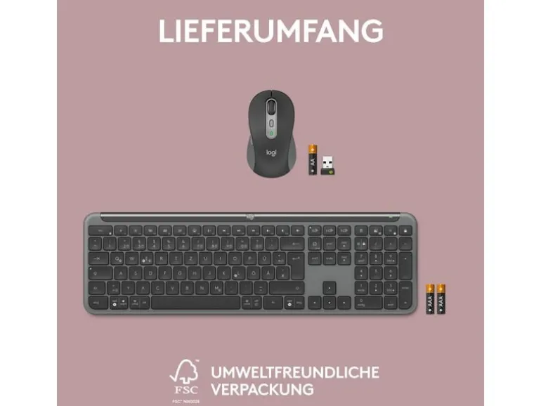 Logitech Tastatur-Maus-Set MK950 Signature Slim Combo