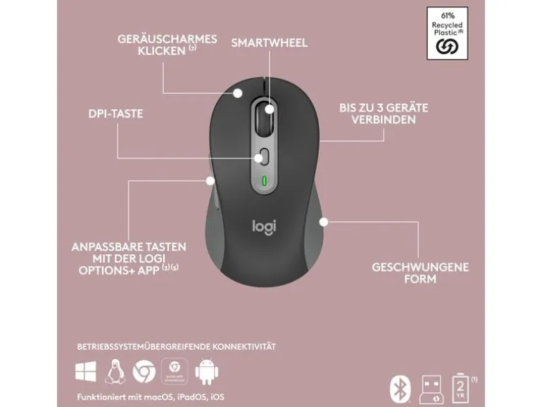 Logitech Tastatur-Maus-Set MK950 Signature Slim Combo