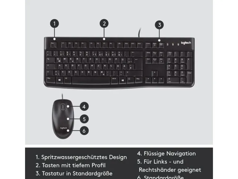 Logitech Tastatur-Maus-Set MK120 QWERTZ (CH)