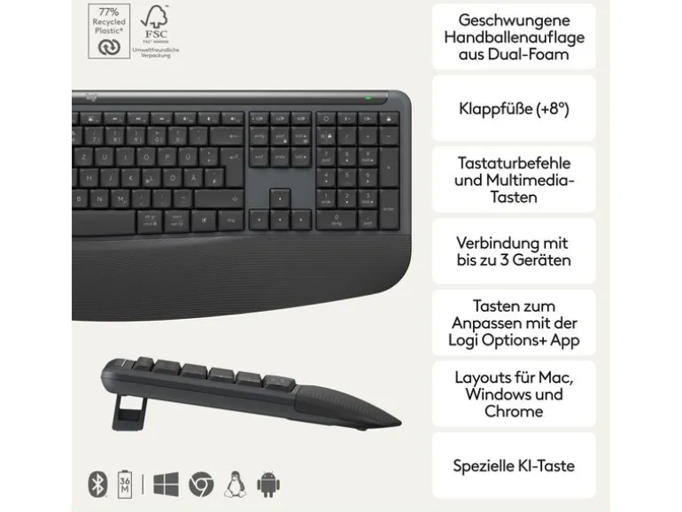 Logitech Tastatur-Maus-Set Signature Comfort Plus MK880