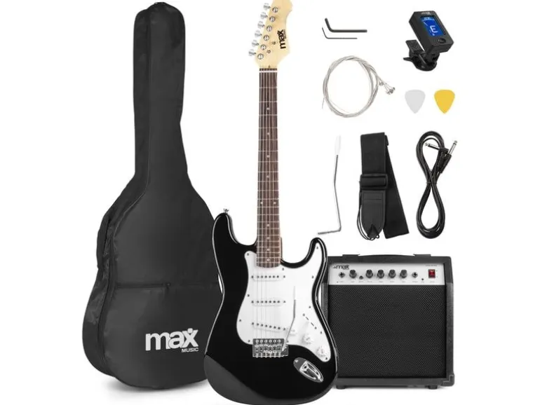 MAX E-Gitarre GigKit Schwarz