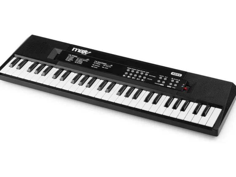 MAX Keyboard KD54 Tragbares Kinderkeyboard mit Mikrofon Schwarz