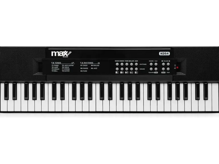 MAX Keyboard KD54 Tragbares Kinderkeyboard mit Mikrofon Schwarz