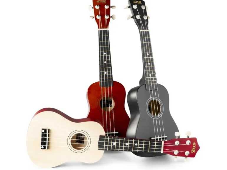 MAX Ukulele UKEY Set Soprano Natural 21 Zoll