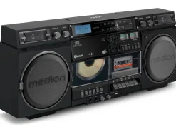 Medion Radio/CD-Player LIFE P66538 Retro-Boombox Schwarz