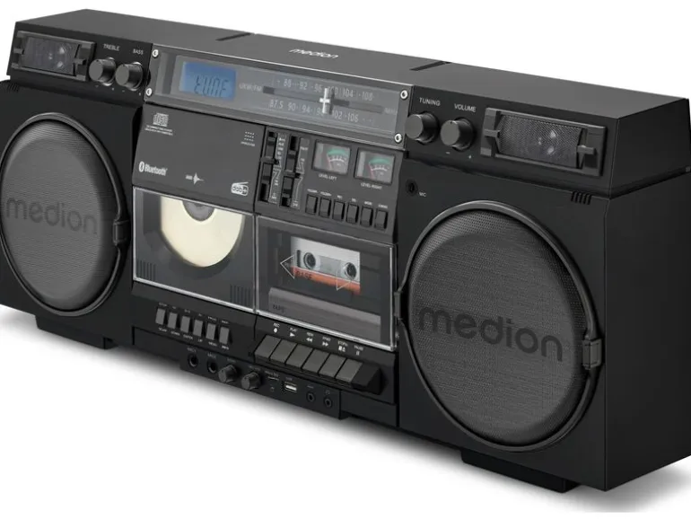 Medion Radio/CD-Player LIFE P66538 Retro-Boombox Schwarz