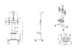 Multibrackets TV-Trolley Basic 180 Schwarz