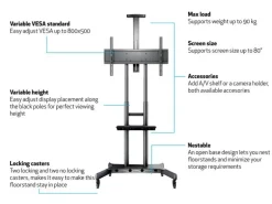 Multibrackets TV-Trolley Basic 180 Schwarz