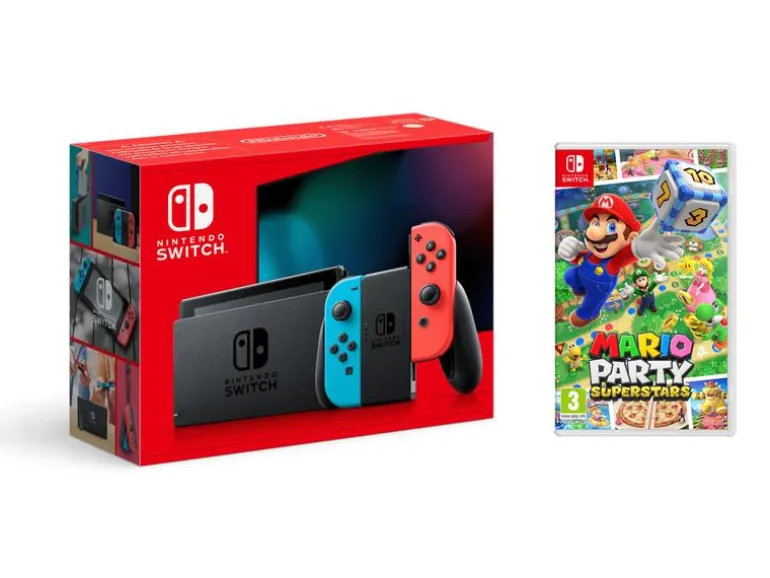 Nintendo Switch Rot/Blau inklusive Mario Party Superstars