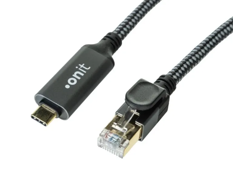 onit Adapterkabel USB-C – RJ45 Grau/Schwarz, 3 m