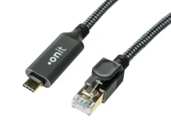onit Adapterkabel USB-C – RJ45 Grau/Schwarz, 5 m