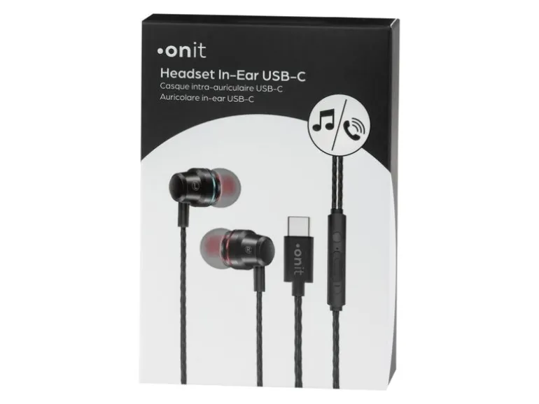 onit In-Ear-Kopfhörer USB Typ-C Schwarz