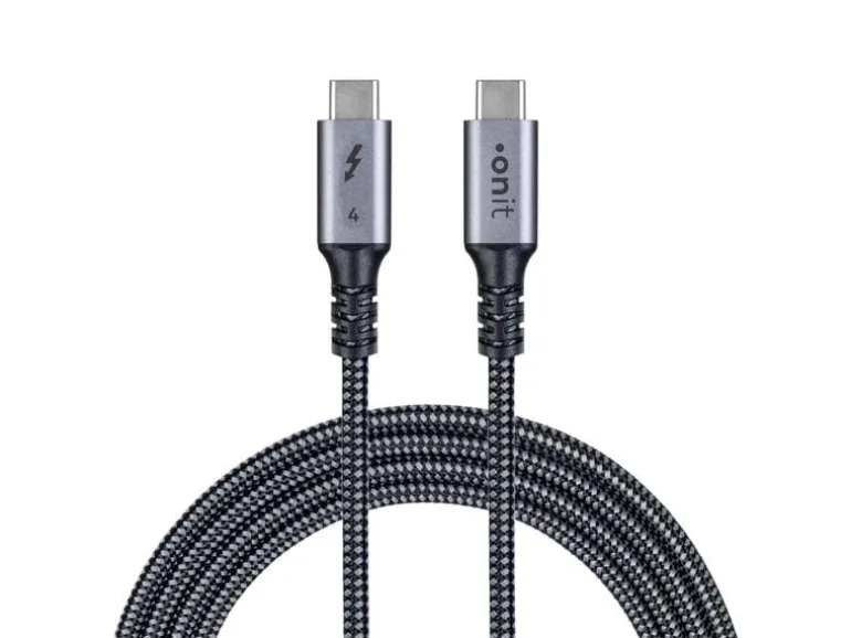 onit Thunderbolt 4-Kabel 240 W, USB-C - USB-C, 2 m, Schwarz/Grau
