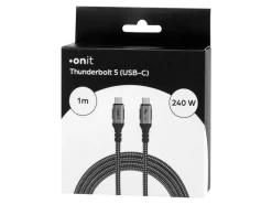 onit Thunderbolt 5-Kabel 240 W USB-C - USB-C, 1 m, Schwarz/Grau