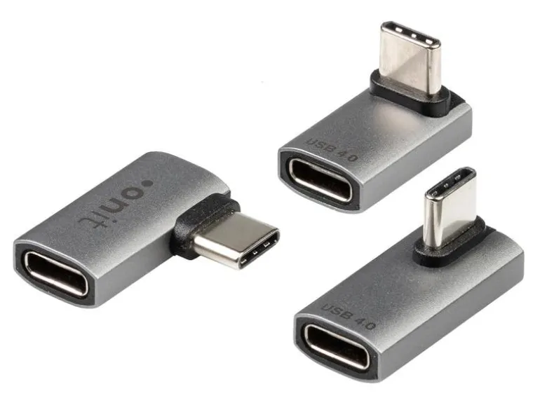 onit USB-Adapter gewinkelt USB-C Stecker - USB-C Buchse, 3-teilig