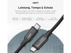 onit USB-Kabel mit Datenblocker-Schalter, USB-C - USB-C, 1.5 m
