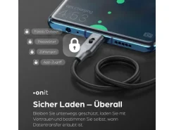 onit USB-Kabel mit Datenblocker-Schalter, USB-C - USB-C, 1.5 m