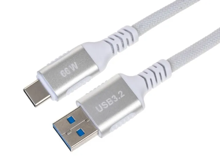 onit USB 3.1-Kabel 66 W, USB-A - USB-C, 2 m, Weiss