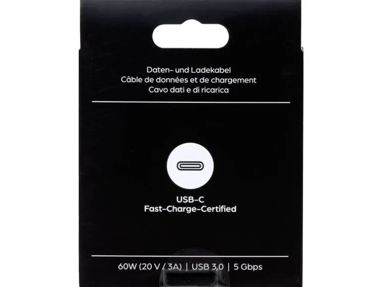 onit USB 3.0-Kabel 60 W, USB-C - USB-C, 0.1 m, Schwarz