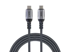 onit USB 3.1-Kabel 100 W, USB-C - USB-C, 2 m, Schwarz/Grau