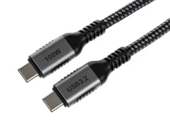 onit USB 3.1-Kabel 100 W, USB-C - USB-C, 2 m, Schwarz/Grau