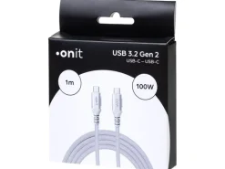 onit USB 3.1-Kabel 100 W, USB-C - USB-C, 1 m, Weiss