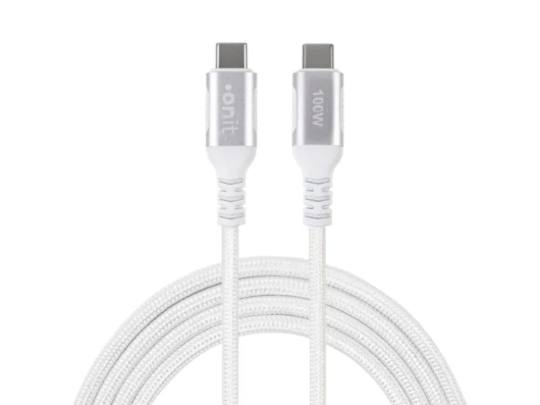 onit USB 3.1-Kabel 100 W, USB-C - USB-C, 2 m, Weiss