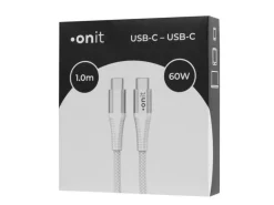 onit USB 3.0-Kabel 60 W, USB-C - USB-C, 1 m, Weiss