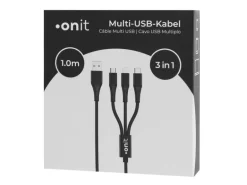 onit USB-Ladekabel USB-A - Lightning/USB-C/Micro-USB B, 1 m