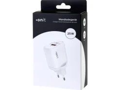 onit USB-Wandladegerät Dual 1C1A 25 W GaN Weiss