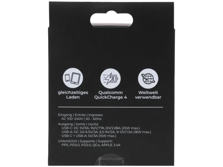 onit USB-Wandladegerät PD25W + QC3.0 Weiss