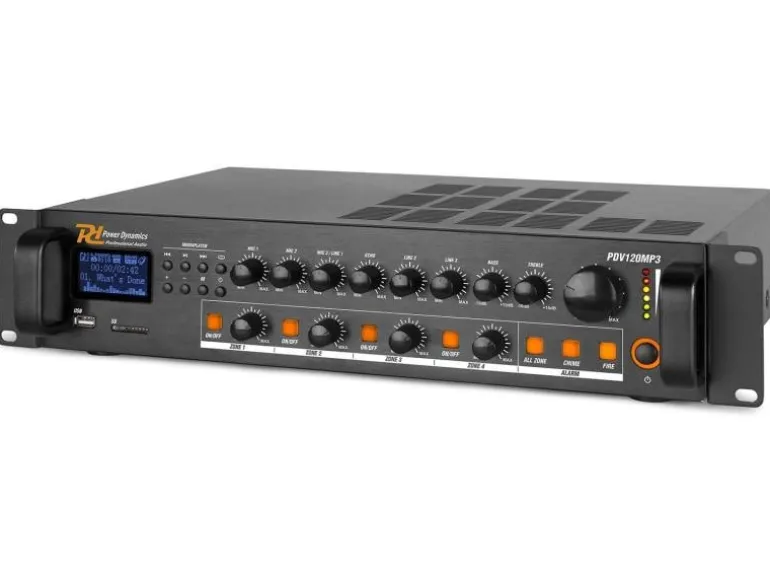 Power Dynamics Verstärker Pro PDV120 MP3 4-Zonen Mischer