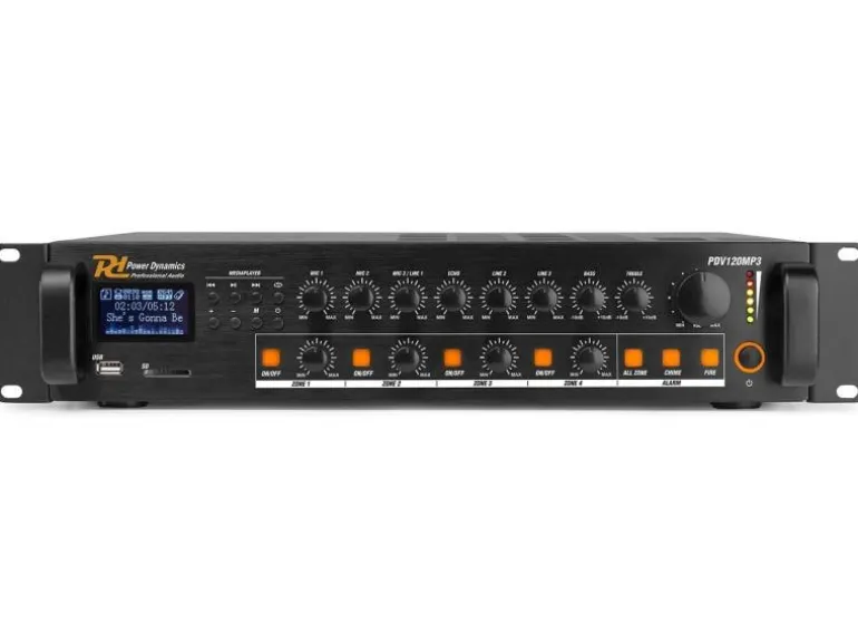 Power Dynamics Verstärker Pro PDV120 MP3 4-Zonen Mischer