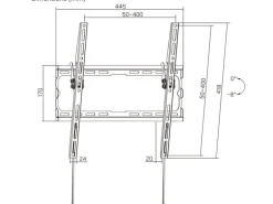 PureMounts Wandhalterung PM-BT410 Schwarz