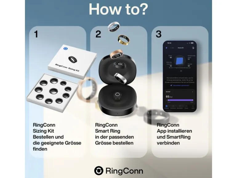 RingConn Smart Ring Gen 3 Sizing Kit Weiss/Schwarz