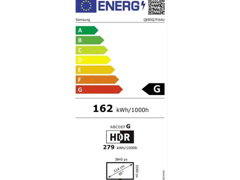 Samsung TV QE85Q7F 85'' Q7F QLED 4K AI TV, 2025