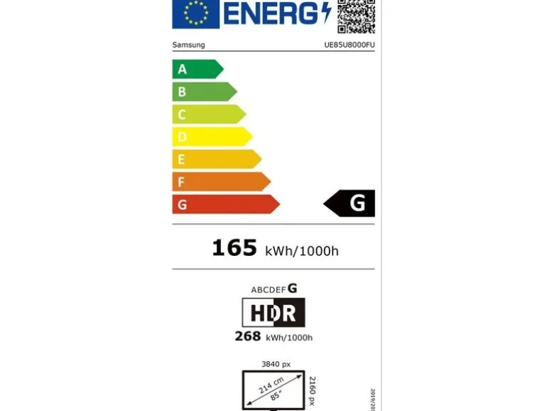 Samsung TV UE85U8000F 85'' U8000F Crystal UHD 4K TV, 2025
