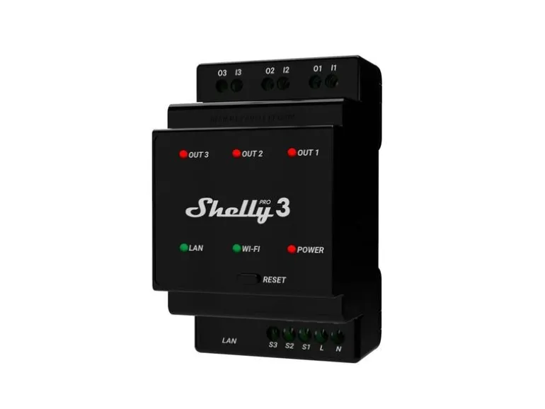 Shelly Pro 3 LAN und WiFi-DIN-Rail Switch