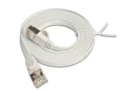 SLIM Slimpatchkabel RJ-45 - RJ-45, Cat 6, STP, 1 m, Weiss