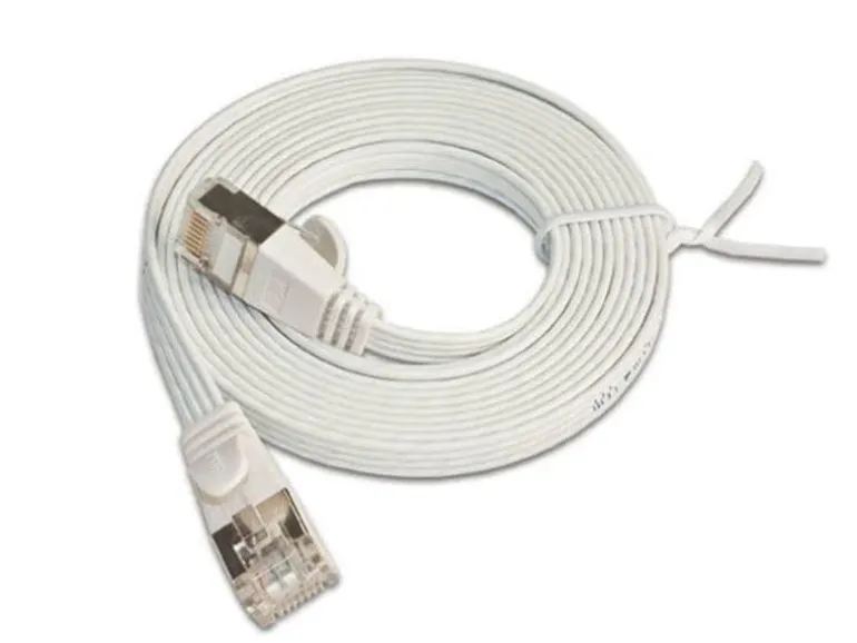 SLIM Slimpatchkabel RJ-45 - RJ-45, Cat 6, STP, 1 m, Weiss