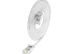 SLIM Slimpatchkabel RJ-45 - RJ-45, Cat 6A, U/UTP, 1 m, Weiss