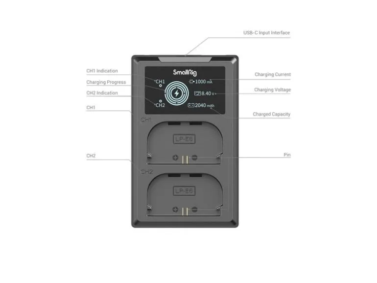 Smallrig Digitalkamera-Akku LP-E6NH Akku und Charger Kit