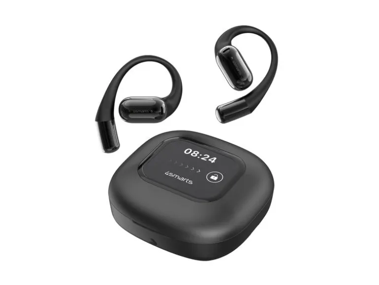 4smarts Open-Ear Bluetooth Kopfhörer SkyBuds AI Screen, Schwarz