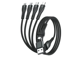 4smarts USB-C/A Multi-Ladekabel 4in2 1.2 m, Schwarz