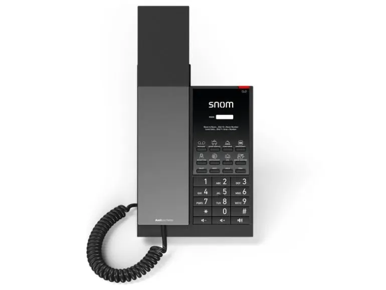 snom Tischtelefon HD350W SIP-Hoteltelefon Schwarz