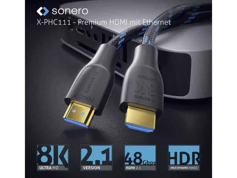 sonero Kabel 8K Premium High Speed HDMI - HDMI, 5 m