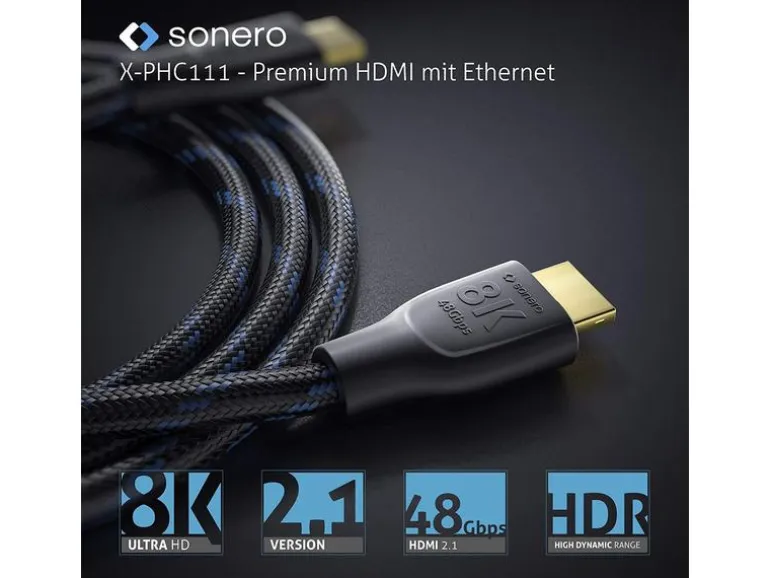 sonero Kabel 8K Premium High Speed HDMI - HDMI, 5 m