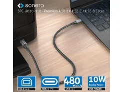 sonero USB 2.0-Kabel USB-C - USB-B 2 m